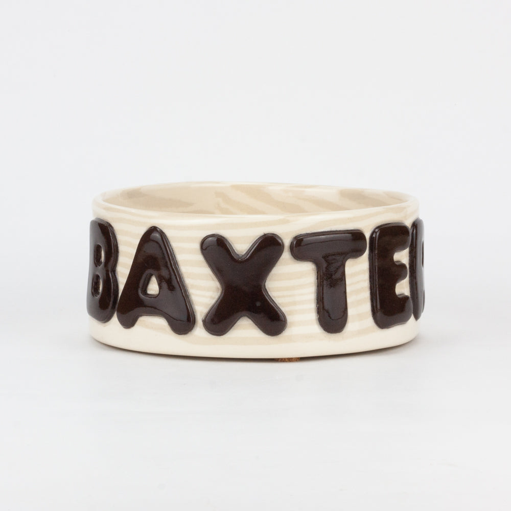 Personalised Oatmeal and White Large Pet Bowl