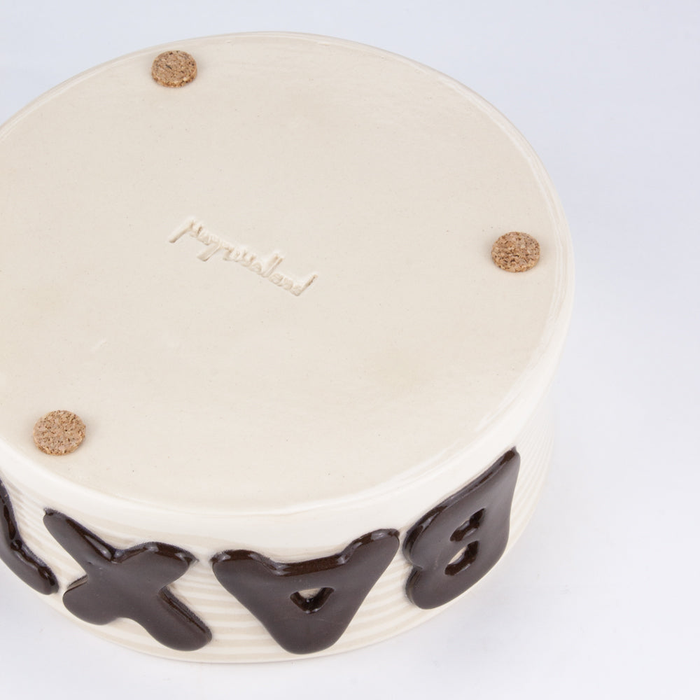 Personalised Oatmeal and White Large Pet Bowl