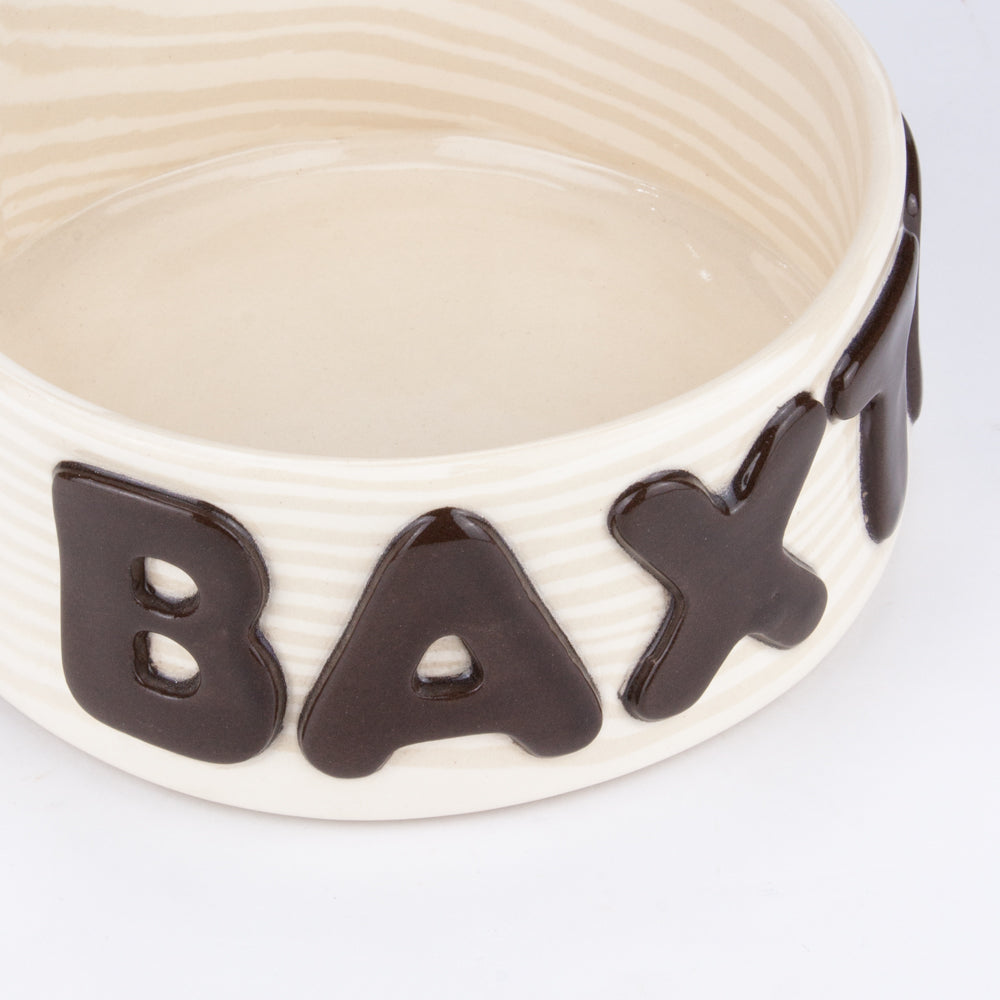Personalised Oatmeal and White Large Pet Bowl