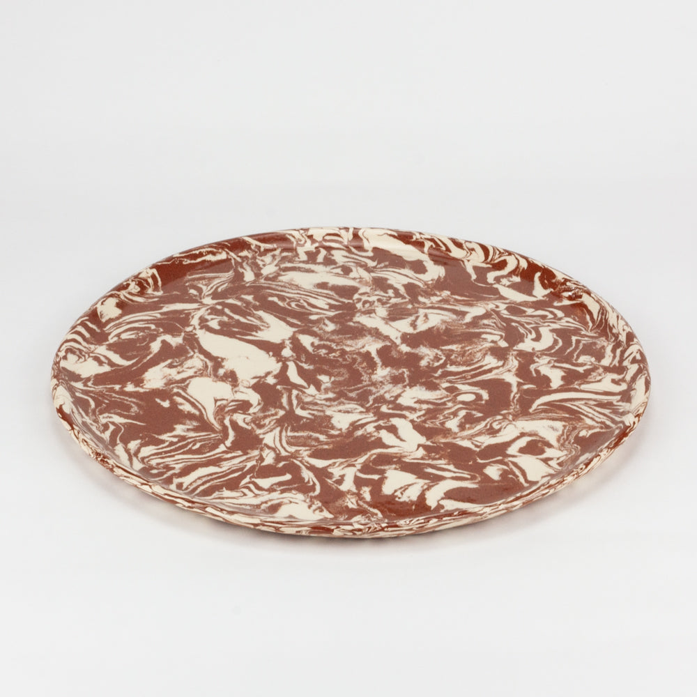 Set of 2 Terracotta & White Galaxy Dinner Plates