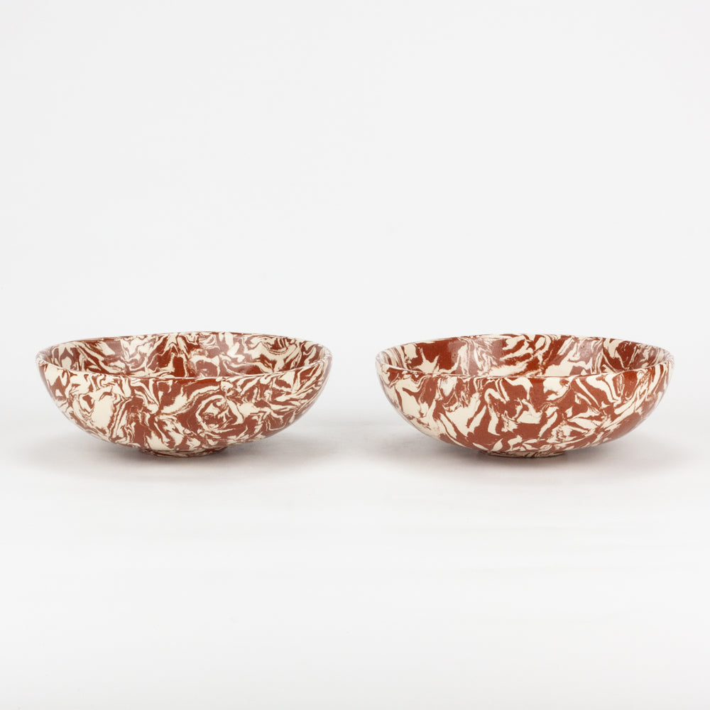Set of 2 Terracotta & White Galaxy Small Bowl
