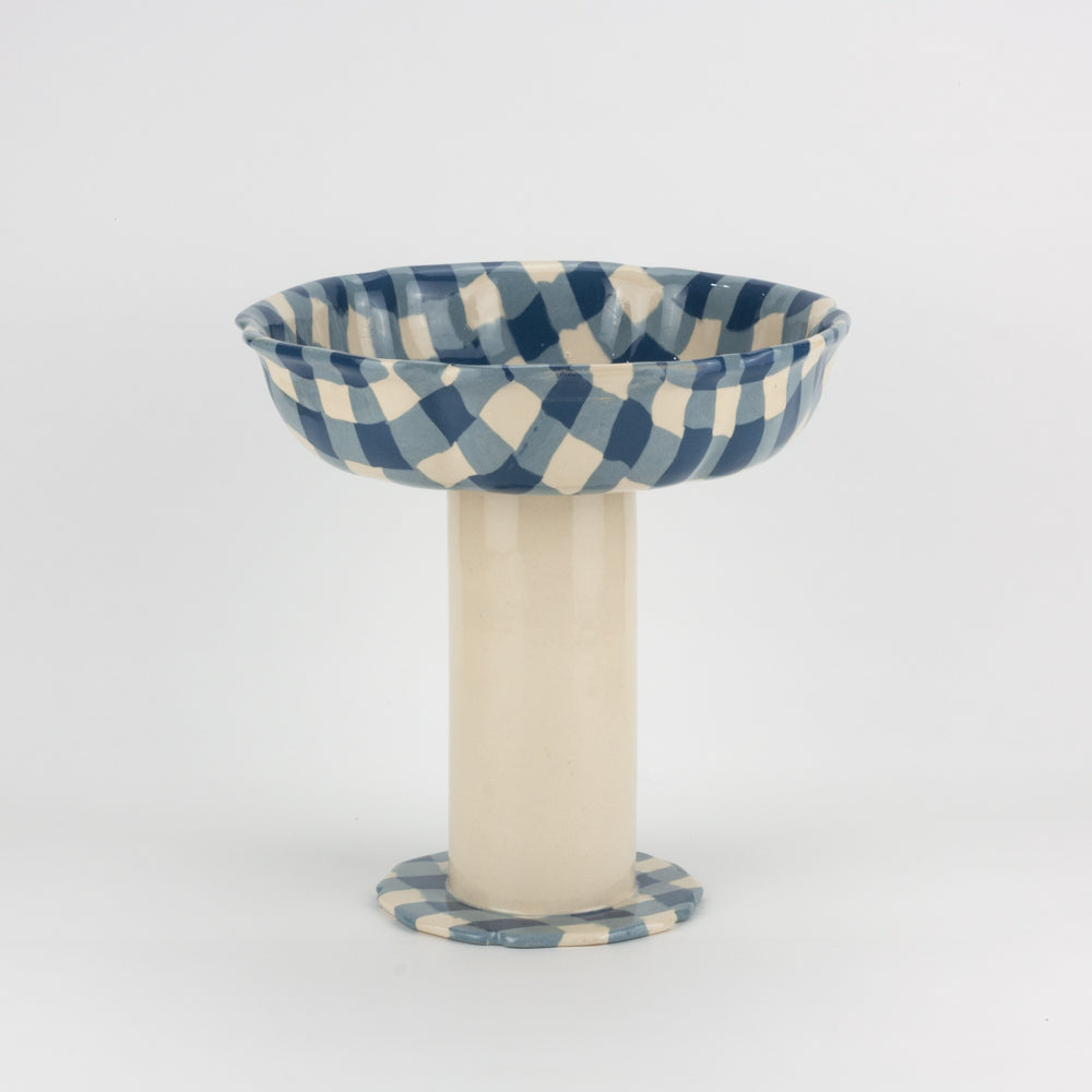 Blue & White Gingham Tall Chalice