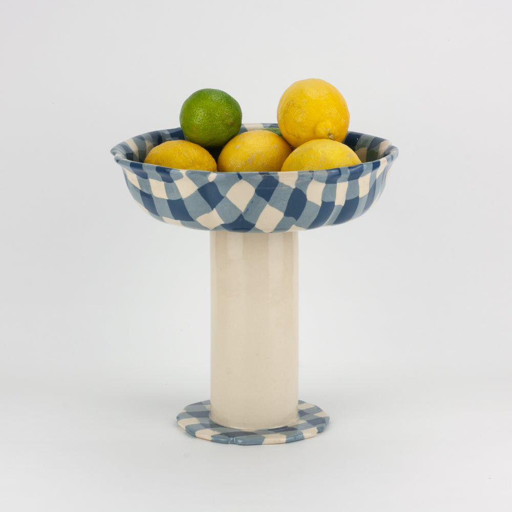 Blue & White Gingham Tall Chalice