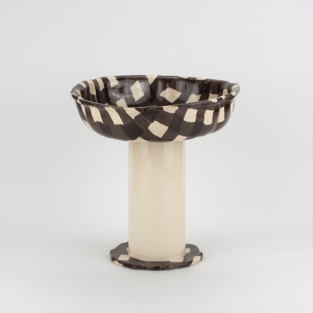 Brown & White Gingham Tall Chalice