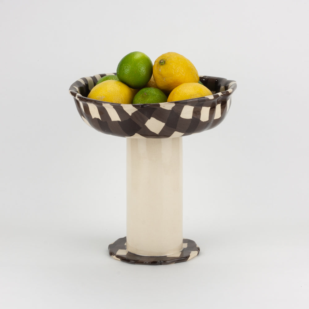 Brown & White Gingham Tall Chalice