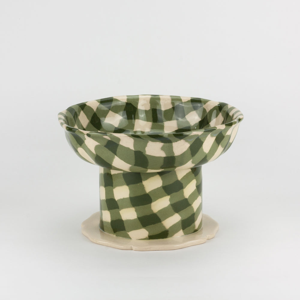 Green & White Gingham Short Chalice
