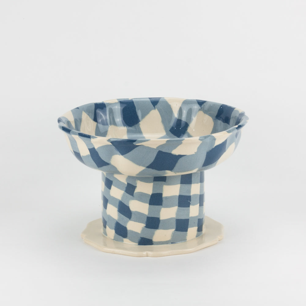 Blue & White Gingham Short Chalice