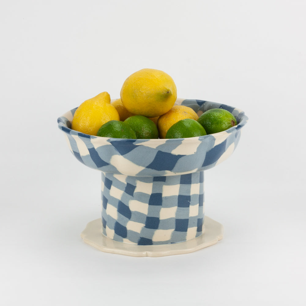 Blue & White Gingham Short Chalice