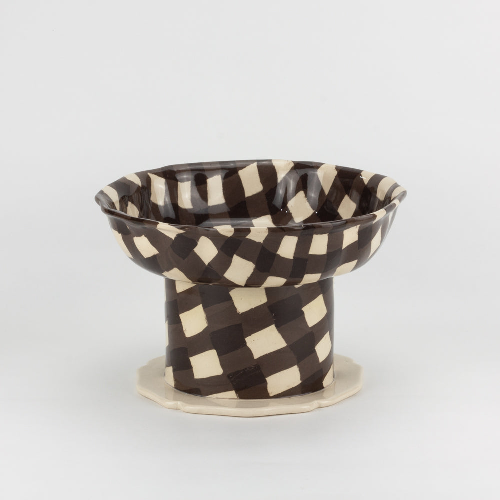 Brown & White Gingham Short Chalice