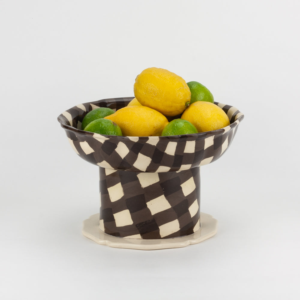 Brown & White Gingham Short Chalice