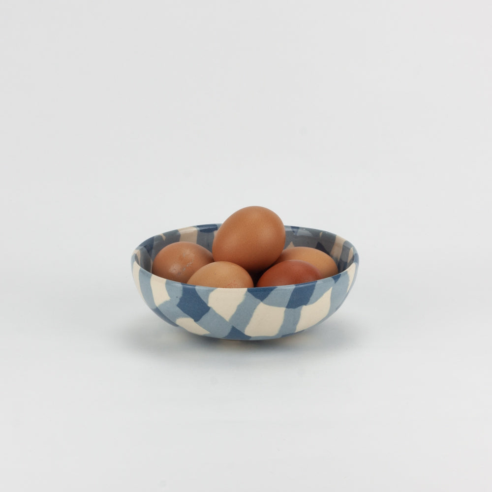 Blue & White Gingham Small Bowl