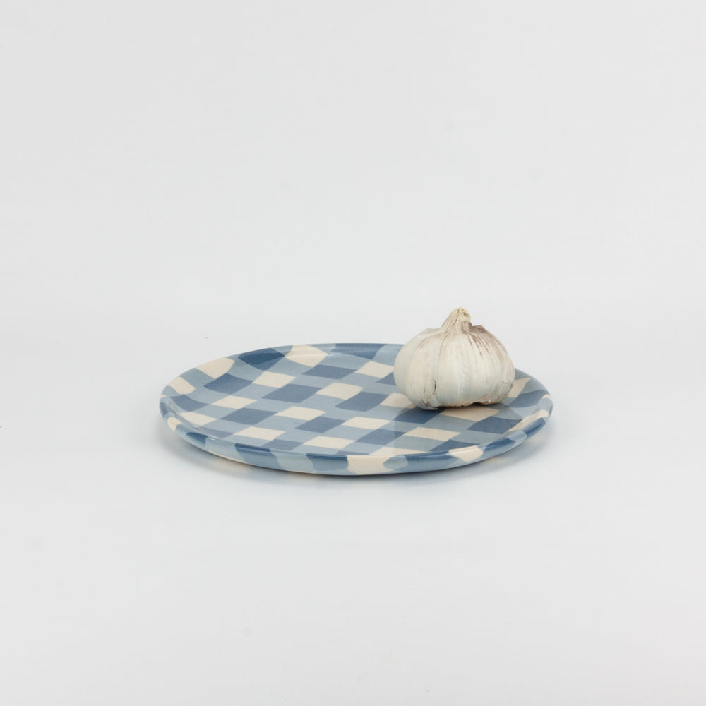 Blue & White Gingham Side Plate