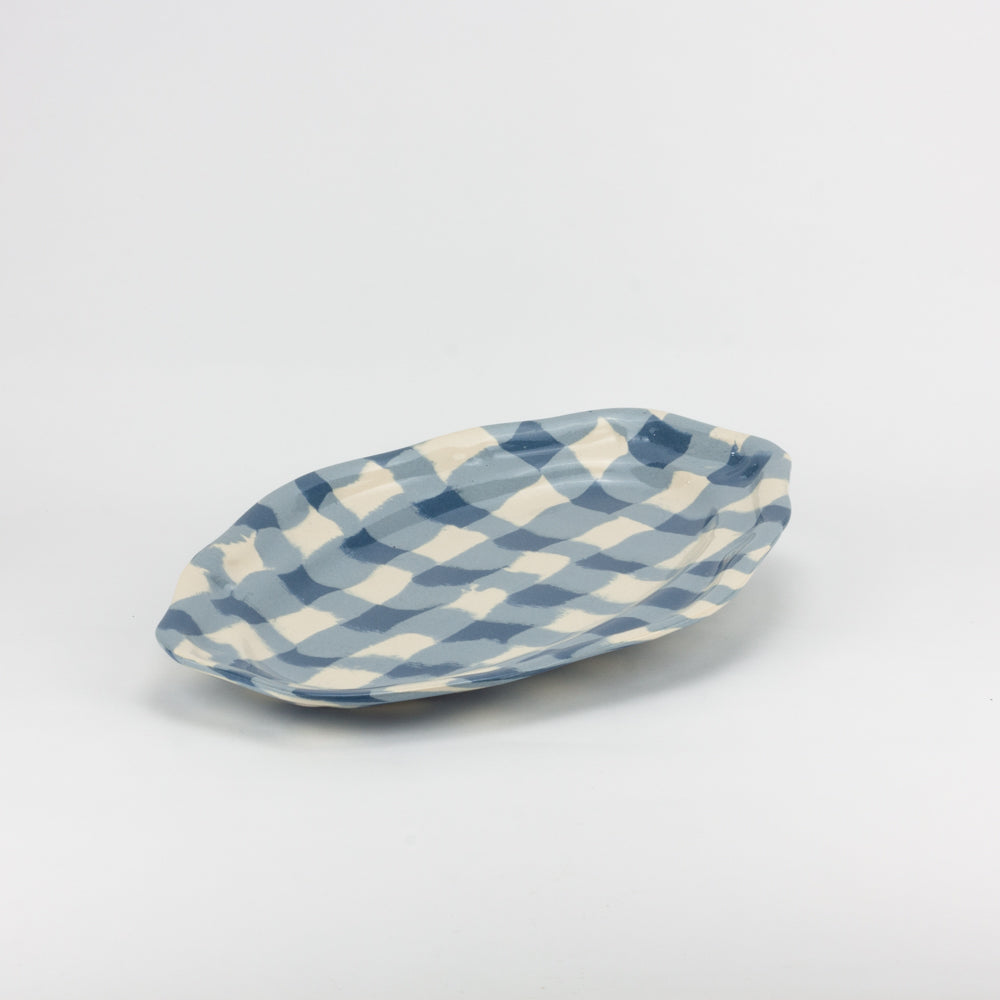 Blue & White Gingham Platter