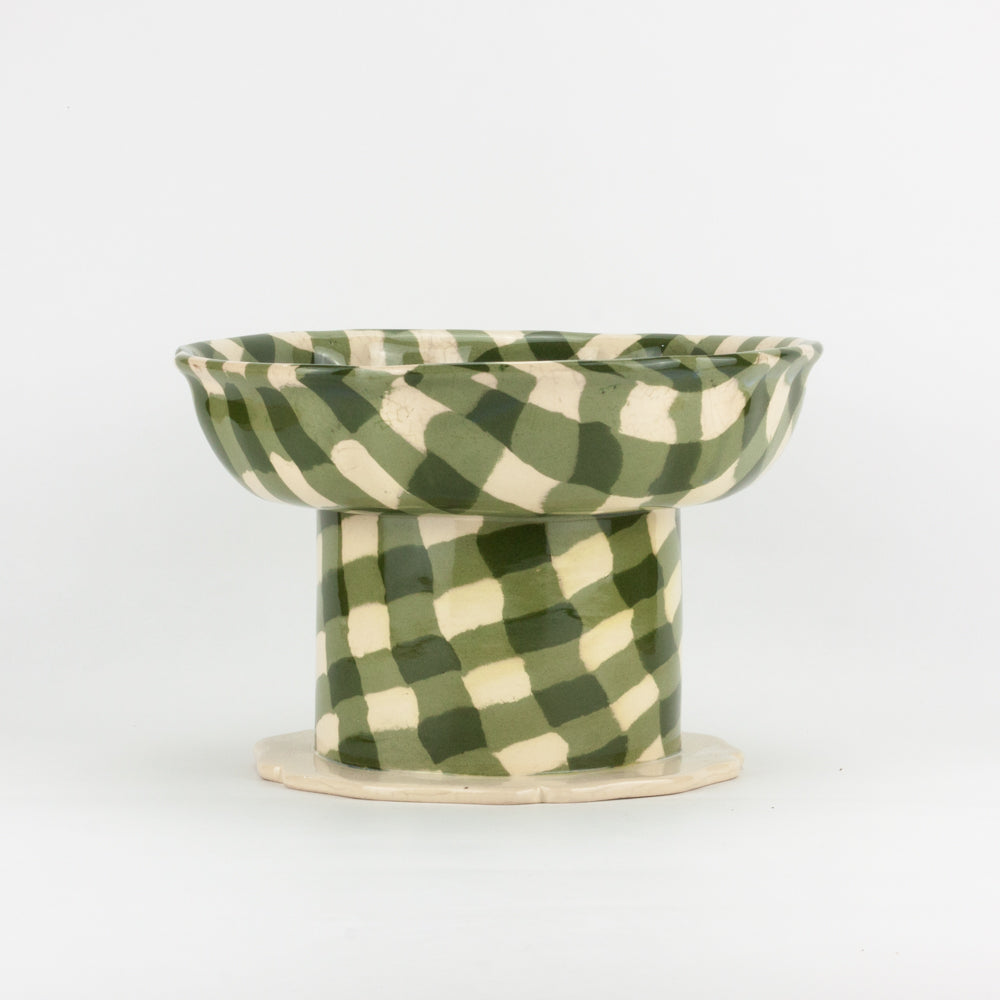 Green & White Gingham Short Chalice