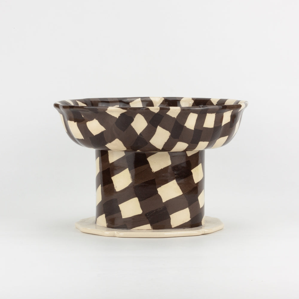 Brown & White Gingham Short Chalice