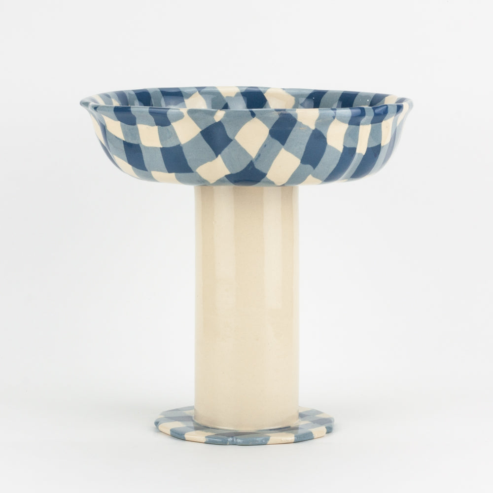 Blue & White Gingham Tall Chalice