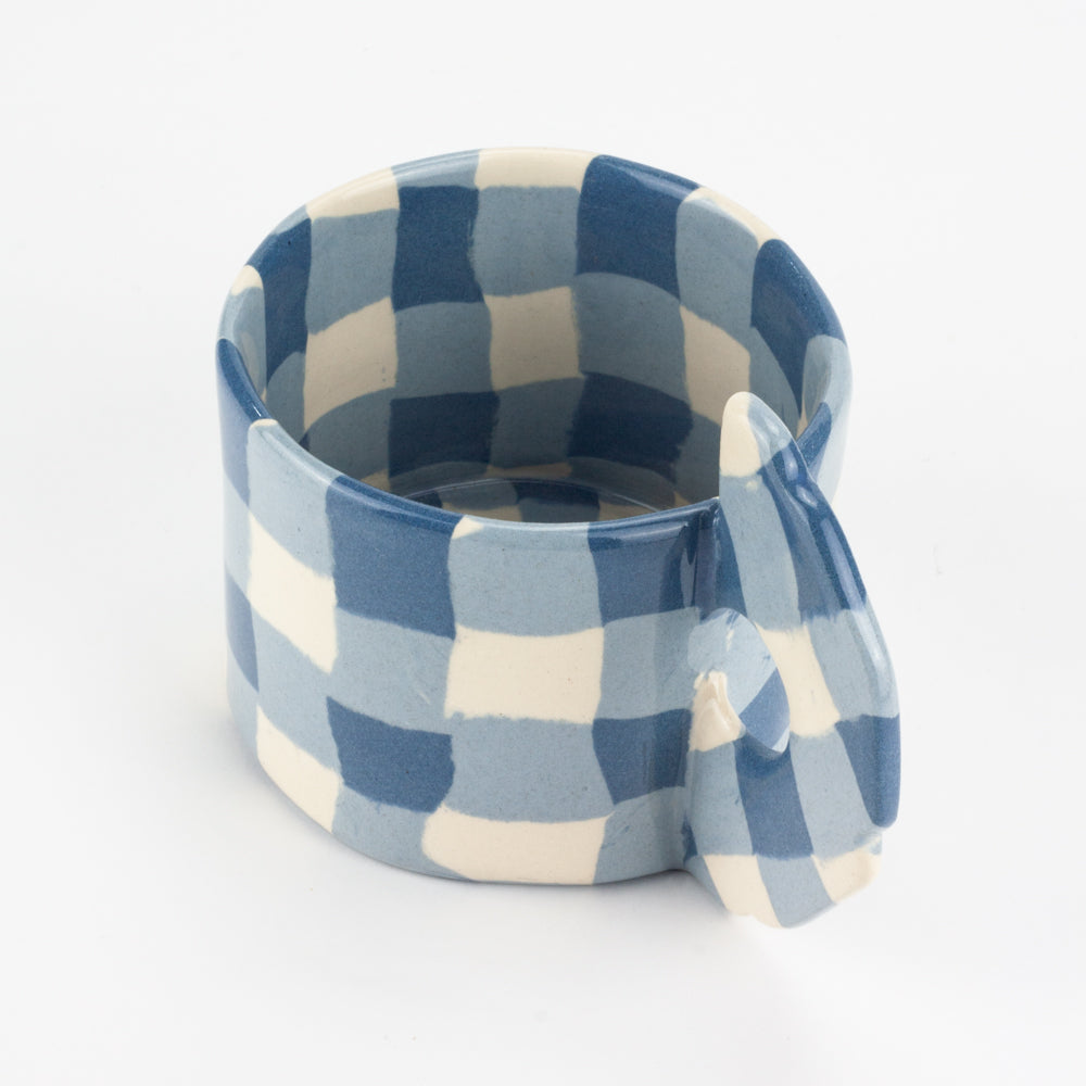 Blue & White Gingham Mug