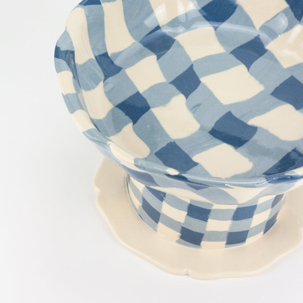 Blue & White Gingham Short Chalice