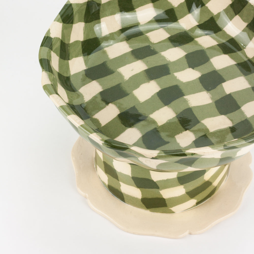 Green & White Gingham Short Chalice