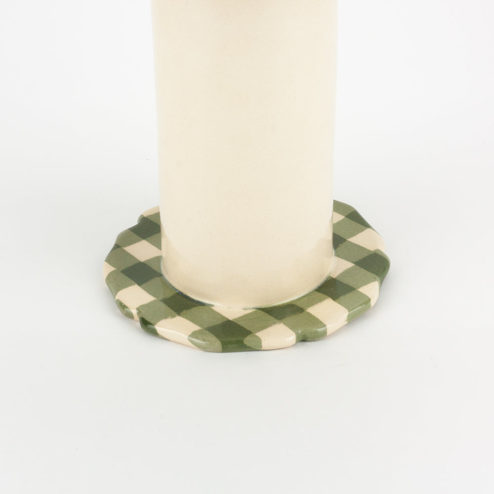 Green & White Gingham Tall Chalice