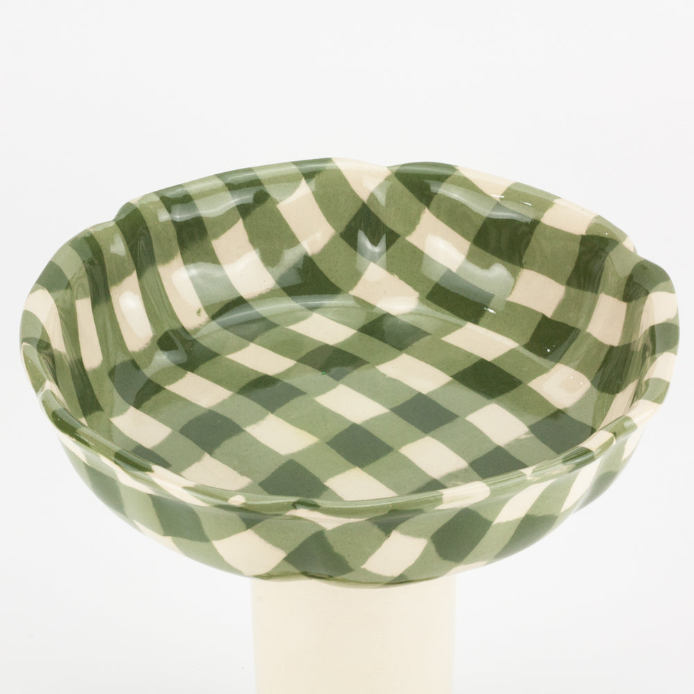 Green & White Gingham Tall Chalice
