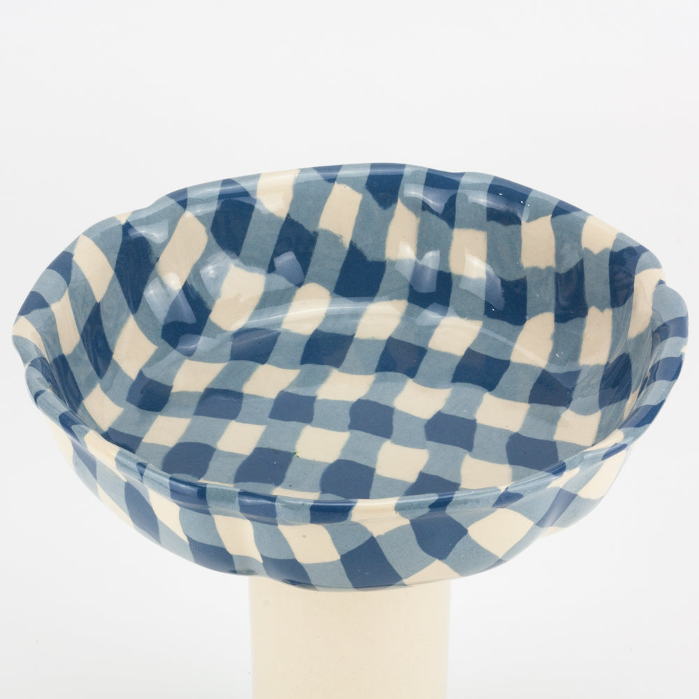 Blue & White Gingham Tall Chalice
