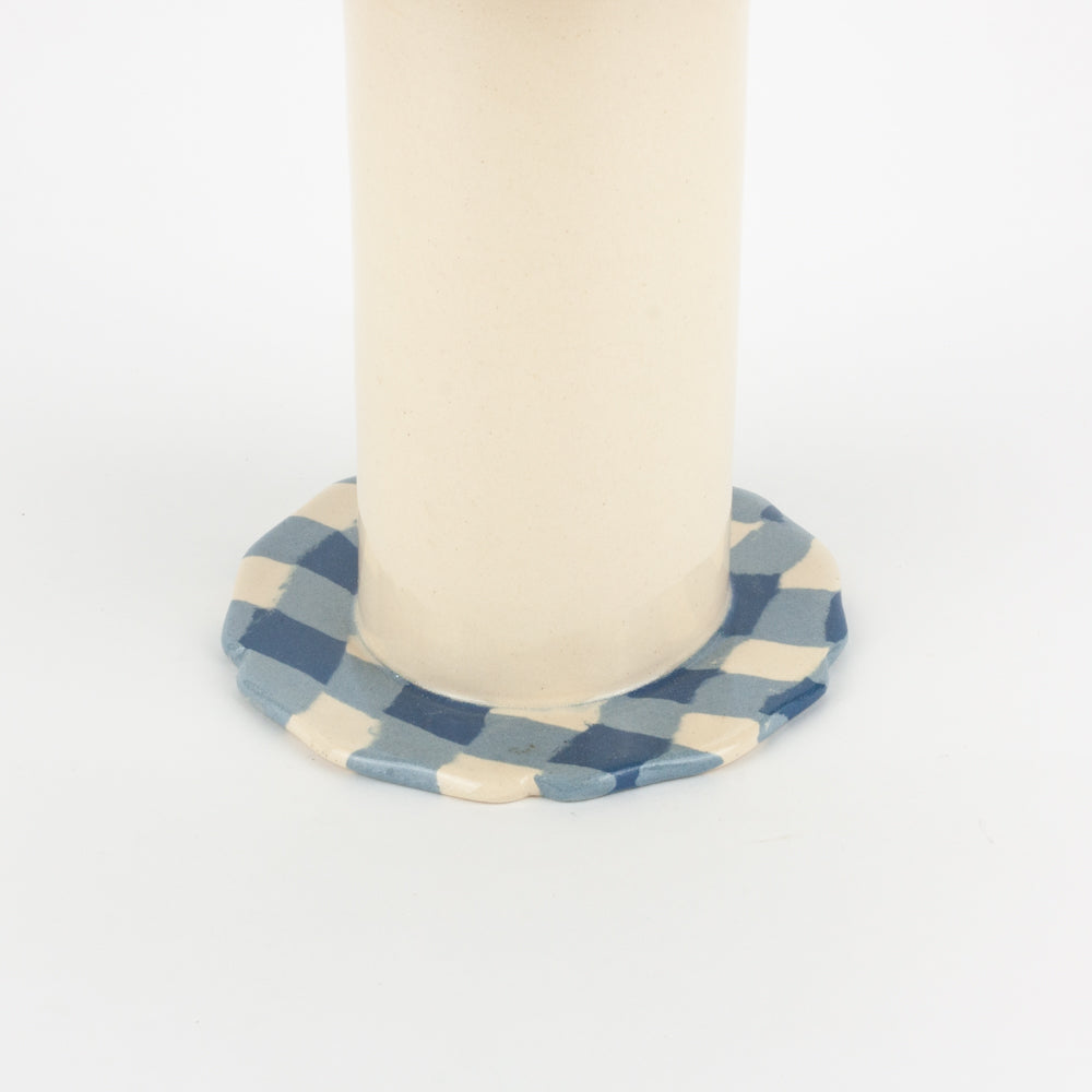 Blue & White Gingham Tall Chalice
