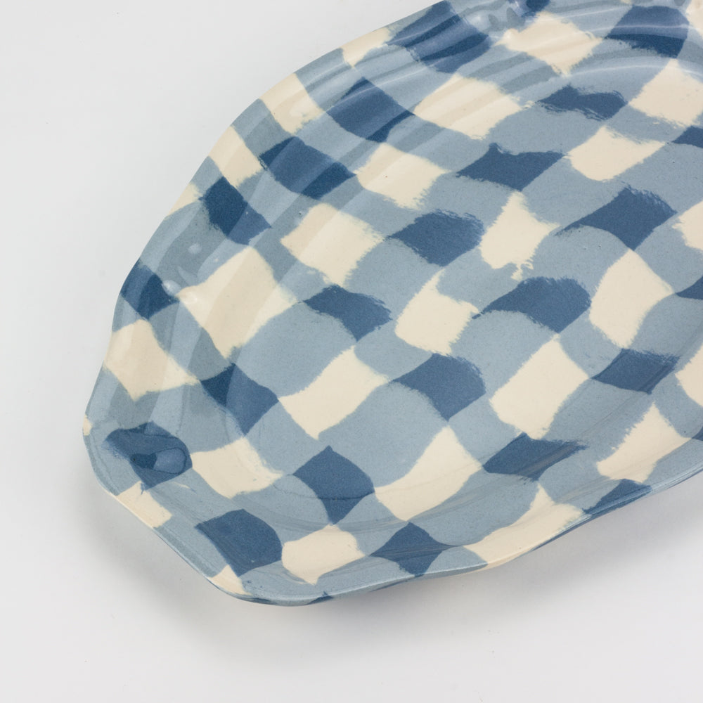 Blue & White Gingham Platter