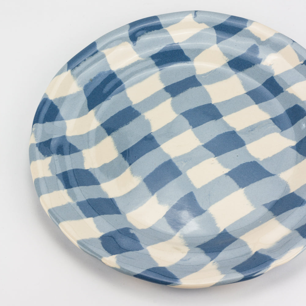Blue & White Gingham Dinner Plate