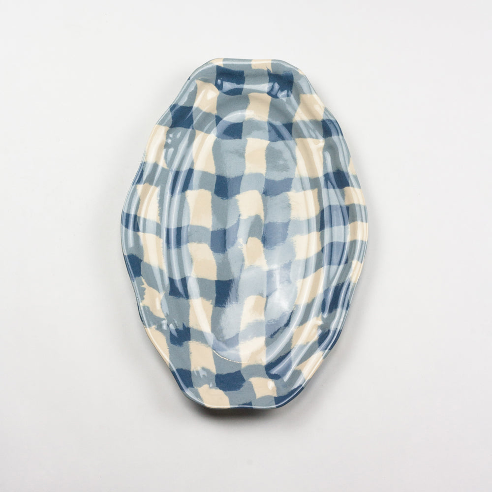 Blue & White Gingham Platter