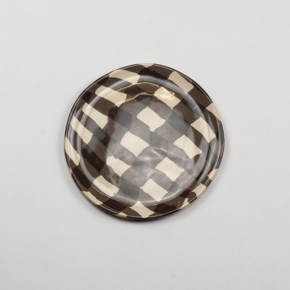 Brown & White Gingham Side Plate