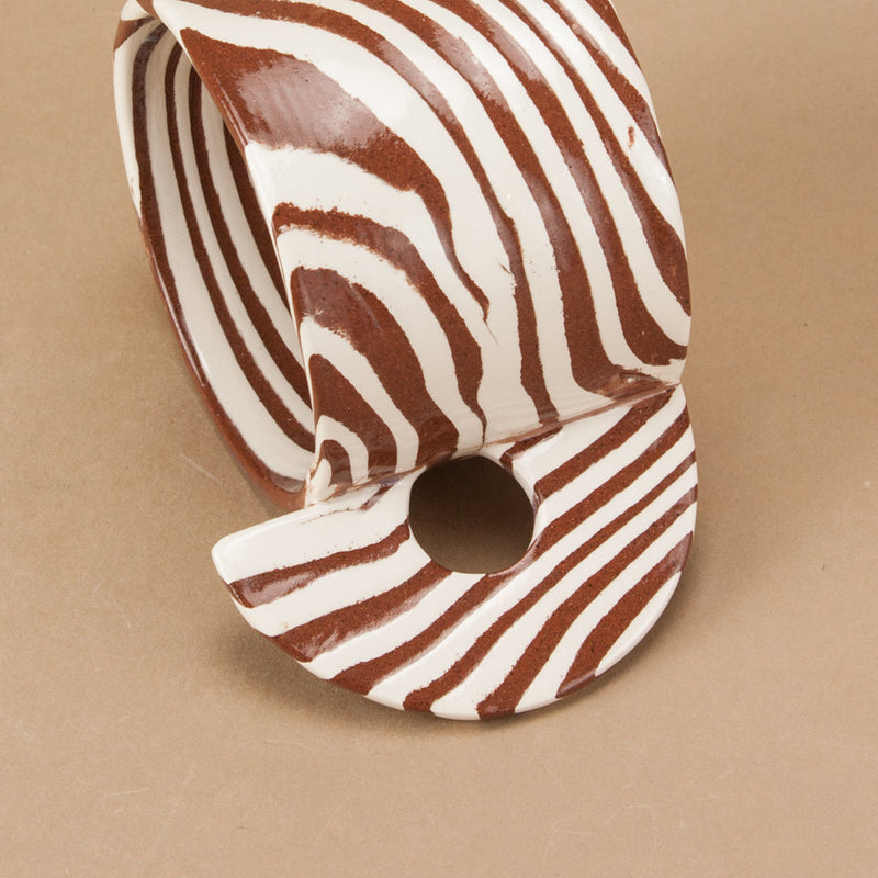 Set of 2 Terracotta & White Mugs