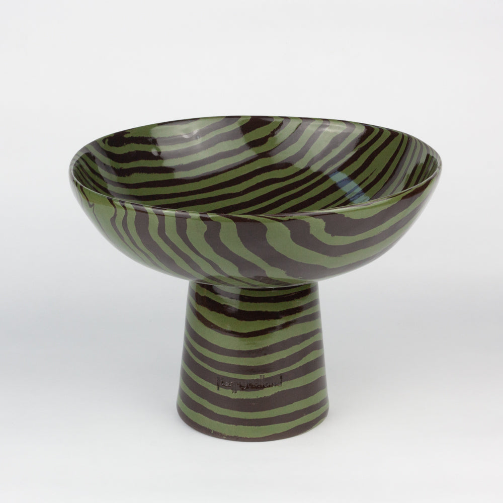 Green & Brown Medium Marble Chalice Bowl