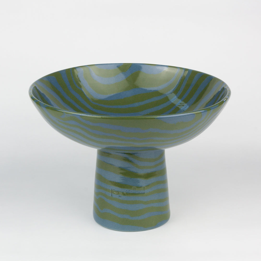 Green & Blue Medium Marble Chalice Bowl