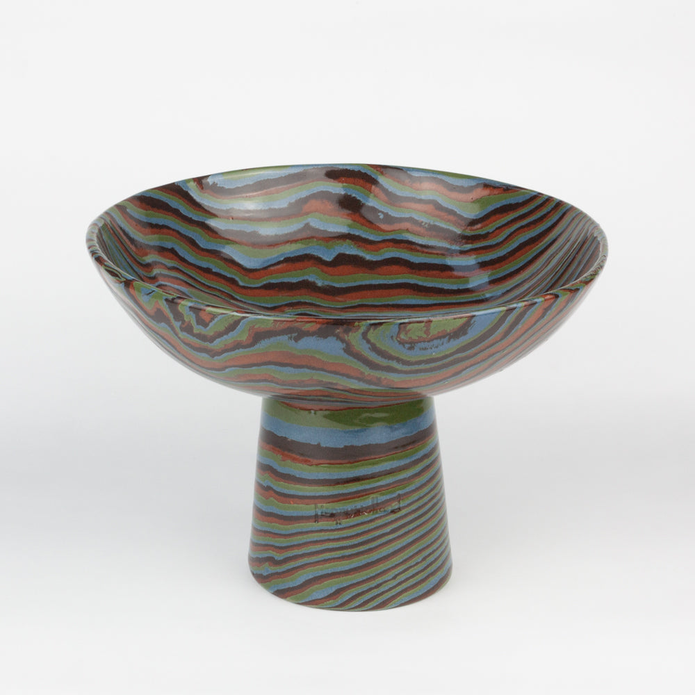 Four Multi-Colour Medium Marble Chalice Bowl