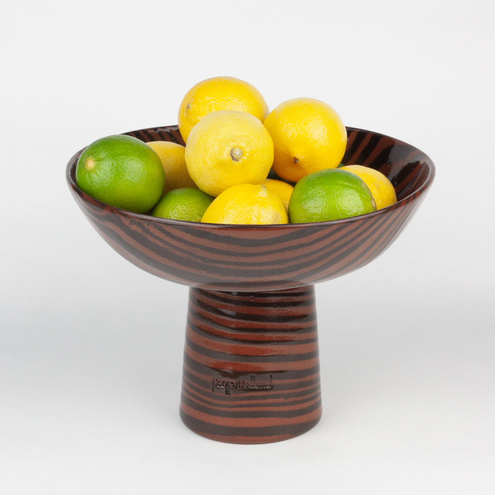 Terracotta & Brown Medium Marble Chalice Bowl
