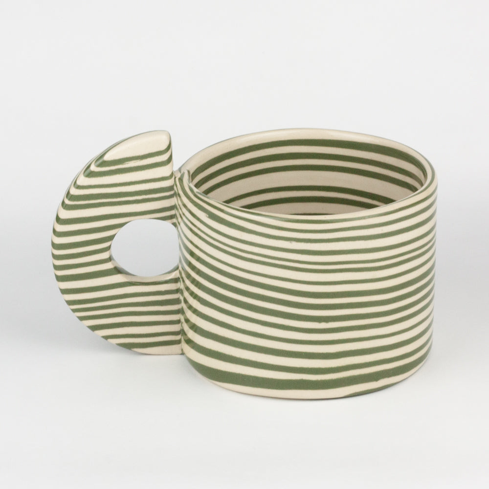 Green & White Large Marble Mug