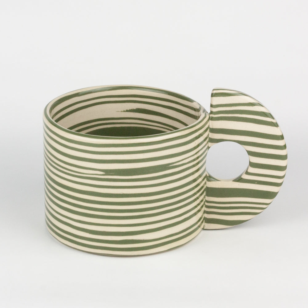Green & White Large Marble Mug