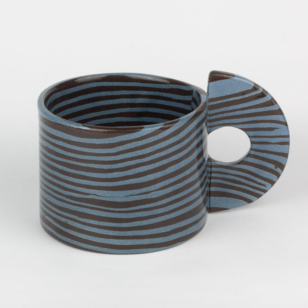 Blue & Brown Large Marble Mug