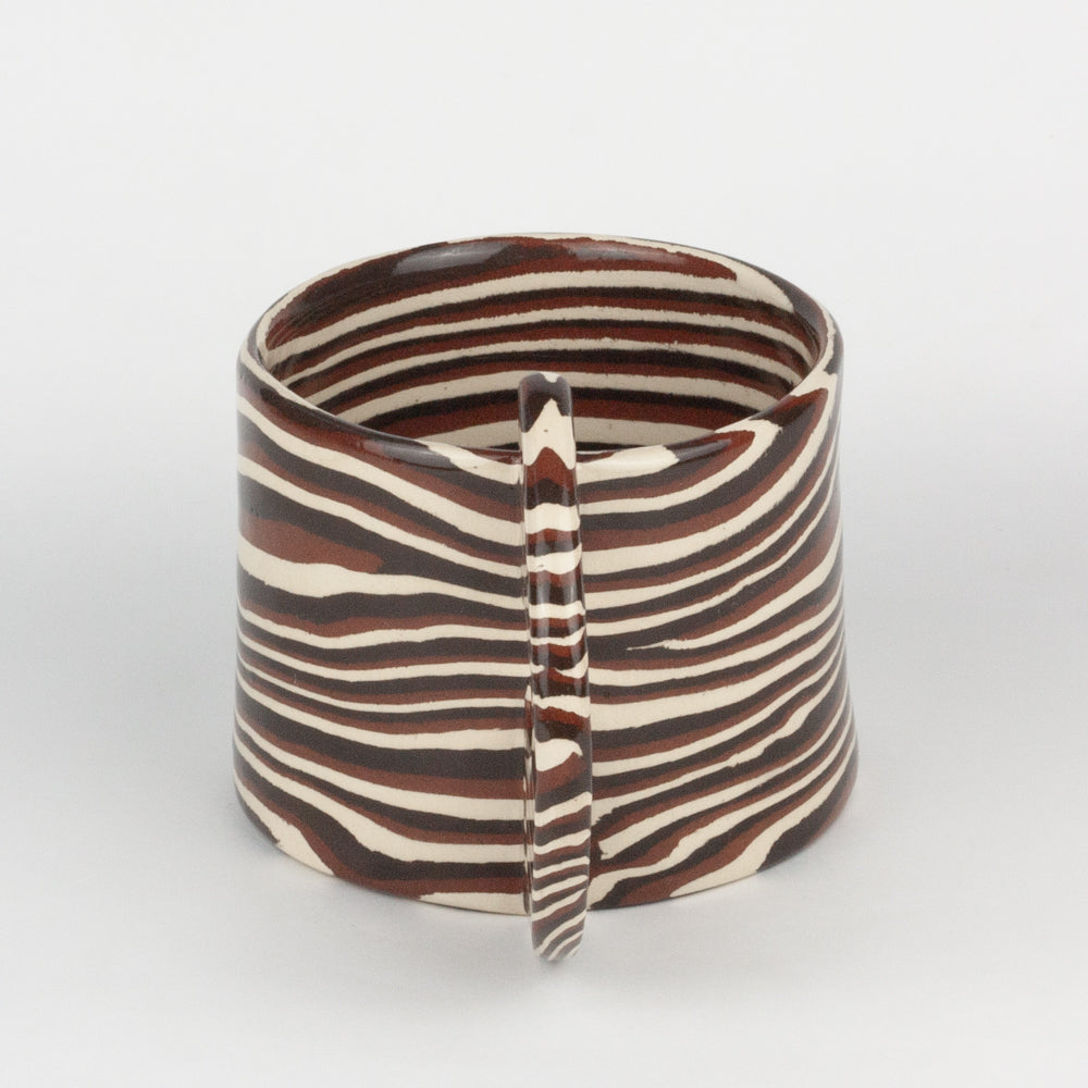 Terracotta, Brown & White Large Marble Mug