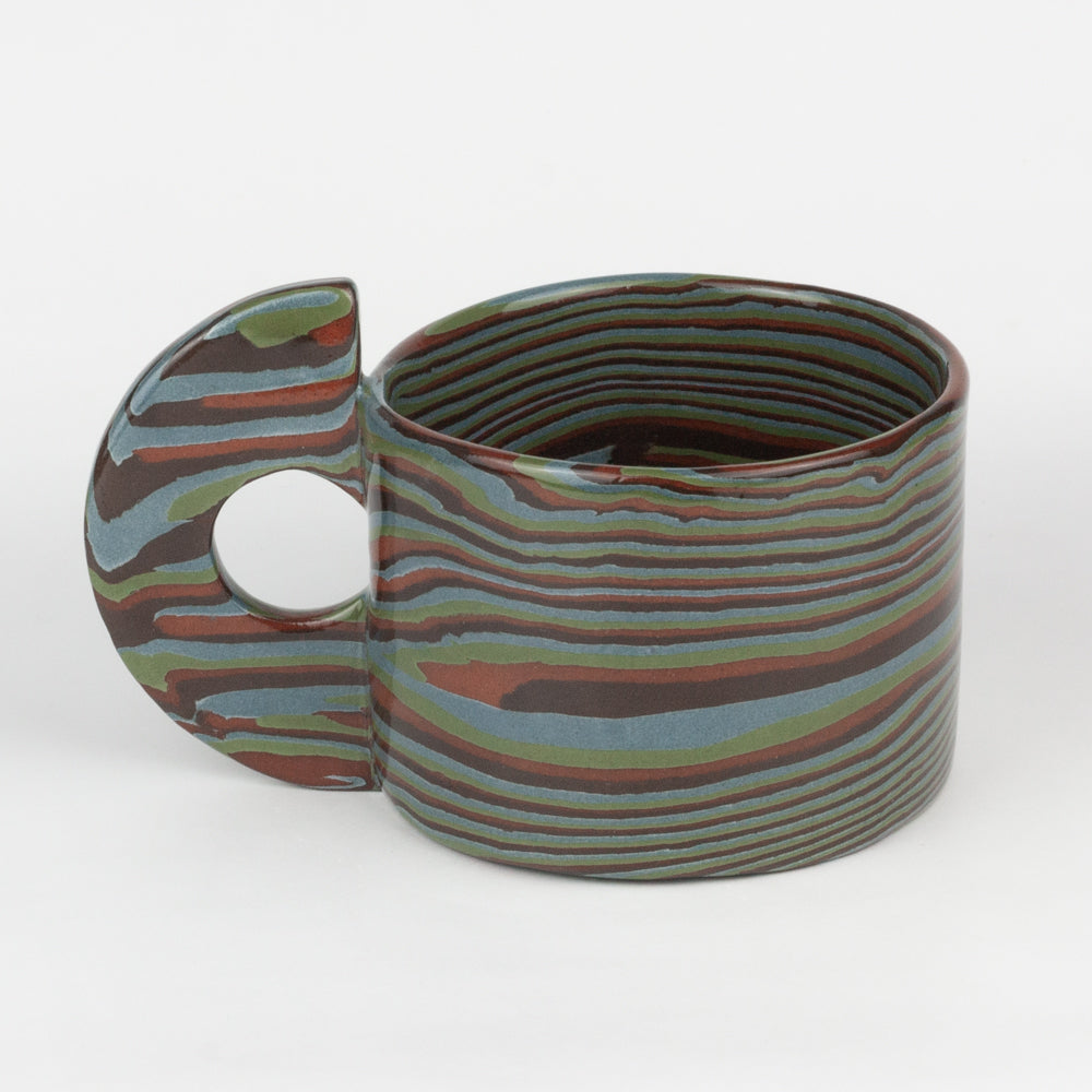 Four Multi-Colour Large Marble Mug