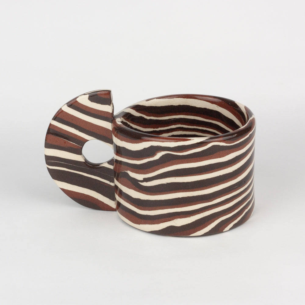 Terracotta, Brown & White Marble Mug