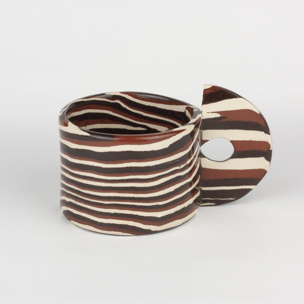 Terracotta, Brown & White Marble Mug