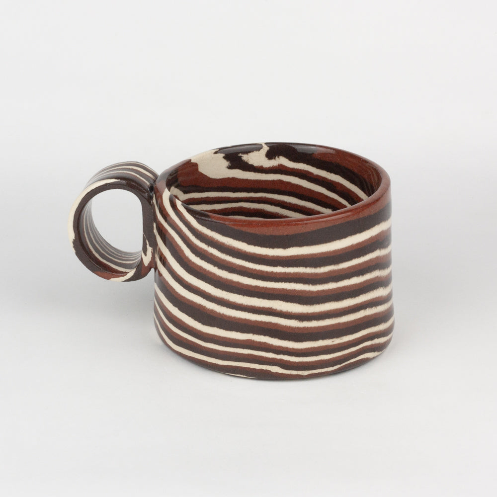 Terracotta, Brown & White Marble Hug Mug