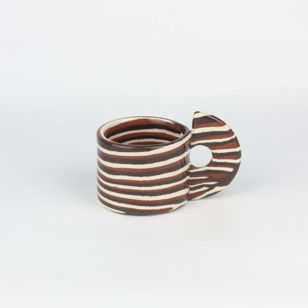 Terracotta, Brown & White  Marble Espresso Mug