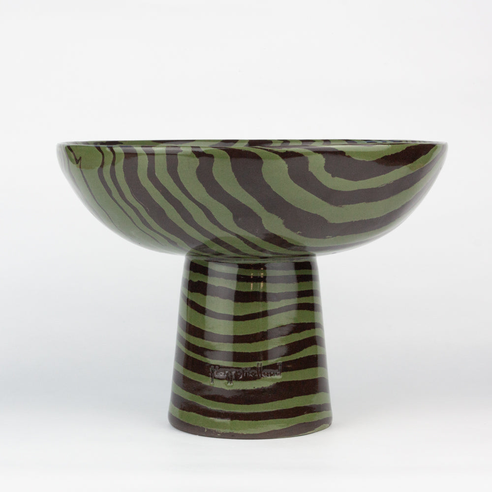 Green & Brown Medium Marble Chalice Bowl