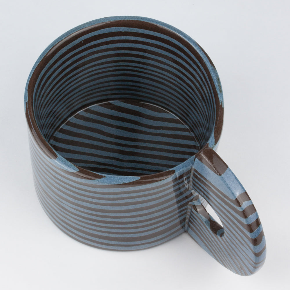 Blue & Brown Large Marble Mug