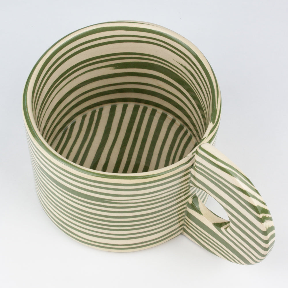 Green & White Large Marble Mug