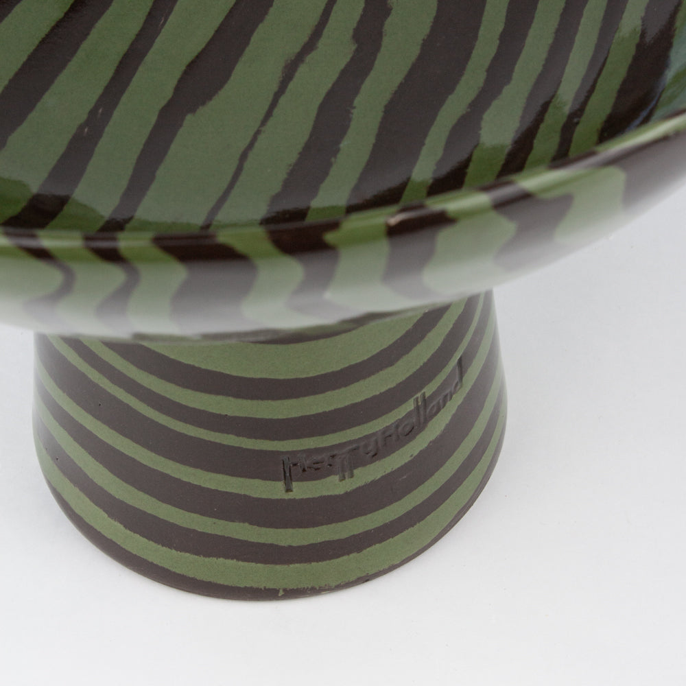 Green & Brown Medium Marble Chalice Bowl