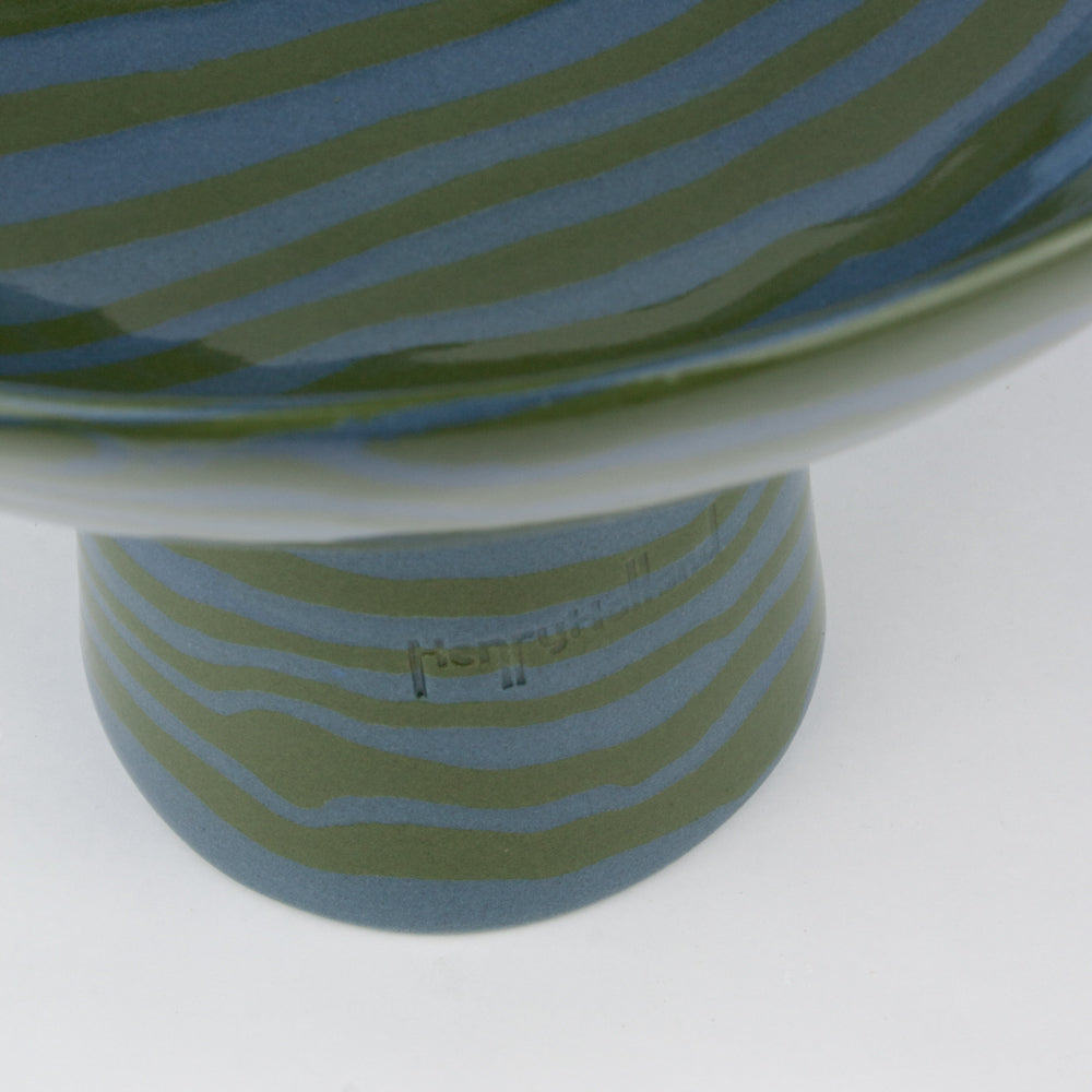 Green & Blue Medium Marble Chalice Bowl